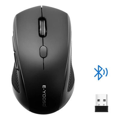 TERPORT Mouse Inalámbrico Bluetooth&2.4g Usb Con 6 Botones, 4000 Dpi Con 6 Niveles, Mouse Ergonómico F10 Pro Compatible Con Computadoras Pc, Laptops, Celulares, Tabletas, Win&mac, iOS&Android | Meses sin interés
