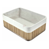 Cesto Organizador Em Bambu Retangular 33x23x12 G