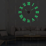 Reloj De Pared 3d Grande Luminoso Madera Ajustable 80-120cm
