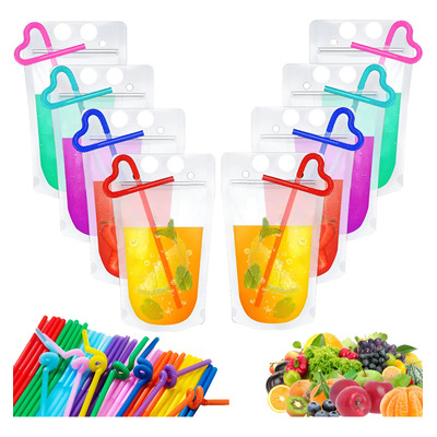 Bolsa De Bebidas Y Popotes De 500ml For Acampar, 150 Piezas
