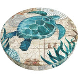 ~? Ouqiuwa Vintage Ocean Turtle Starfish World Map Bar Stool