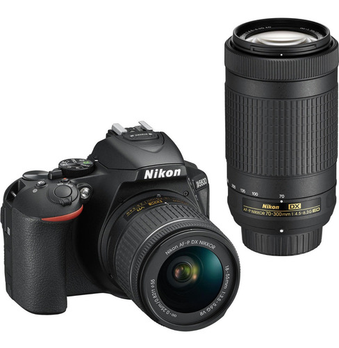  Nikon Kit D5600 + Lente Af-p Dx 18-55mm Vr + Lente Af-p Dx 70-300mm Dslr Color  Negro 