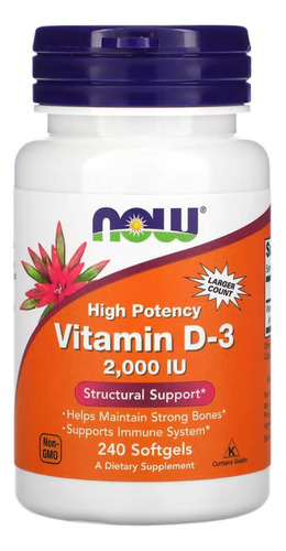 Now Foods Vitamina D3 2.000 Ui 240 Cápsulas 