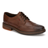 Zapato De Piel Andrea Men Con Perforaciones Para Hombre Café