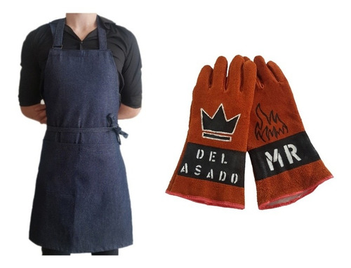 Kit Parrilla Con Delantal Y Guantes De Asador Personalizados