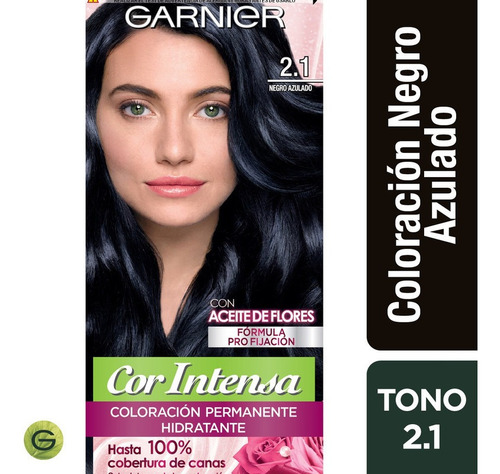 Kit Tintura L'oréal  Cor Intensa Cor Intensa 2.1 Tono Negro Azulado 1vol. Para Cabello