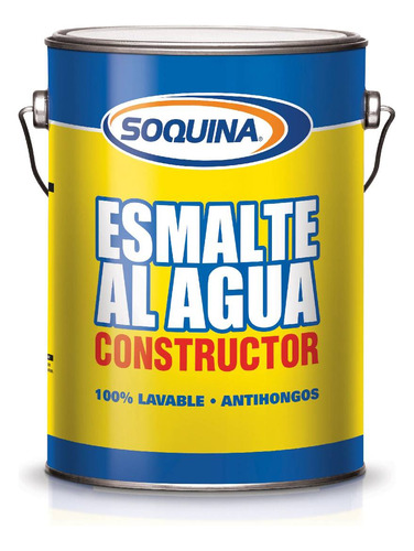 Esmalte Al Agua Soquina Constructor 1 Galón Blanco