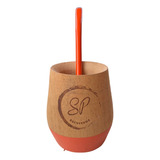 Mate Madera Personalizado Grabado Pintado Logo Con Bombilla 