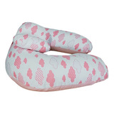 Almofada Para Amamentação Bebe Travesseiro Amamentar Apoio Cor Nuvem Pink