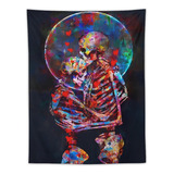 Tapestry Blacklight Skeleton Mushroom, Estética Psicodélica