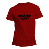 Playera Wonder Woman Logo 1 Negro. Adulto Y Niño
