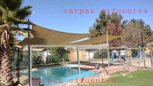 Toldo Vela 6x6 Con Cable Acero Kit Instalación 