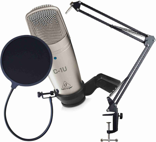 Kit Grabacion Behringer C1u Usb Microfono Condenser Brazo