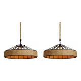 2x Pendente Rustico Artesanal Grande Varanda Bistro 50cm