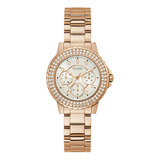 Reloj Para Mujer Marca Guess Color Oro Rosa Crown Jewel Color Del Fondo Blanco