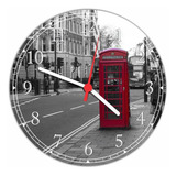Relógio Parede Cidade Londres Cabine Telefônica Quartz Gg