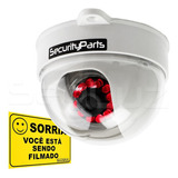 Câmera Segurança Dome Falsa Infra Com Led Security Parts Cor Branco