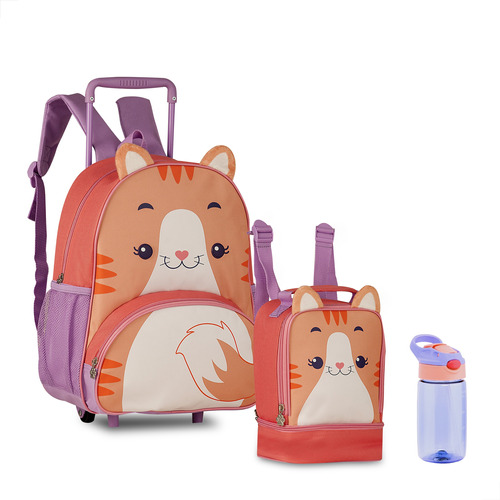 Kit Mochila De Rodinha 38cm E Lancheira Infantil Clio Pets