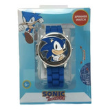 Reloj Sonic The Hedgehog Spinner Ldc Digital Color De La Correa Azul