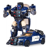 Boneco Transformers Barricade E Carro Polícia 19 Cm