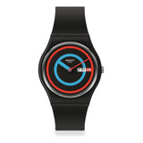 Swatch Bold Biosourced Reloj Circular De Cuarzo Negro Lacado