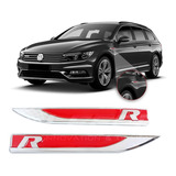 Insignia Volkswagen R De Metal Lateral Roja X2 Ing 08