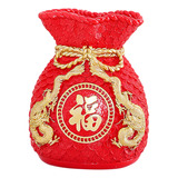 Bolsa De Bendición Feng Shui Para Año Nuevo Rojo 17cm