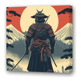 Cuadro 20x20 Cm Samurais Paisaje Atardecer Filosofia