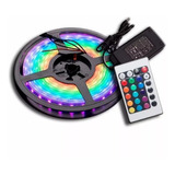 Kit Completo Tira Luces Luz Led 5050 Rgb + Control + Fuente