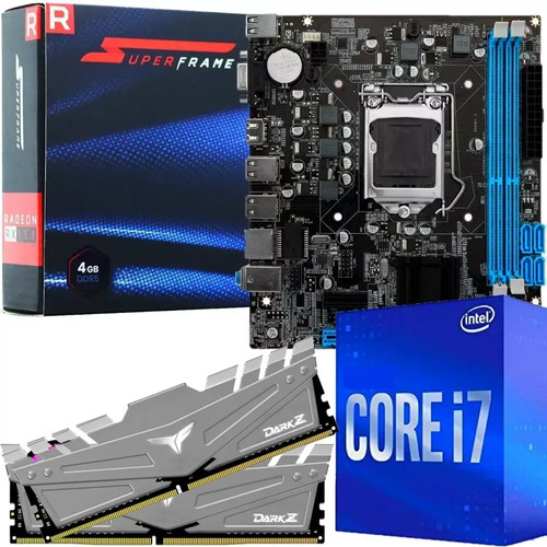 Kit Ddr5 Intel Core I7 + Rx 550 4gb + Placa Mae + 8gb Ram