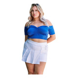 Short Pollera Tiro Alto Bengalina Curvy Talles M-xxxl Nn 2f