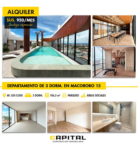 Departamento De 3 Dormitorios En Alquiler En Macororo 15