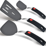 Juego De 3 Espátulas De Silicona Flexible, Juego De Utensil