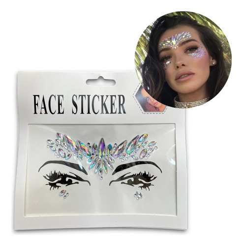 Face Sticker Diamantes Cara Y Cuerpo Tornasol Nº3