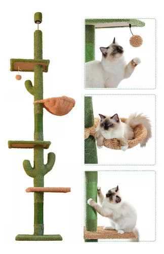 Árbol Vertical Para Gatos Con Altura Ajustable Desde El Suel
