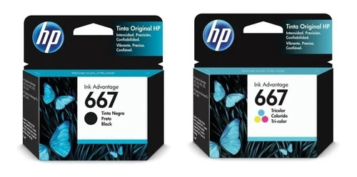 Combo Cartuchos Hp 667 Neg + Color  Original 2775 2375 4135