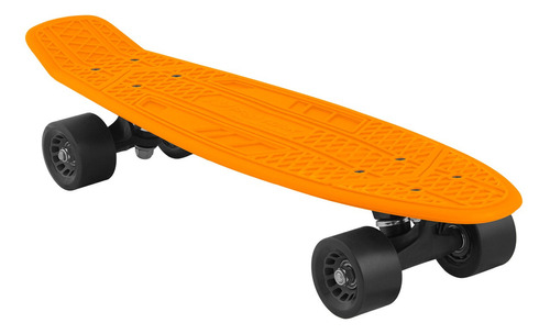 Skate Menina Feminino Montado Mini Long Sport Para Iniciante Cor Laranja Cor Das Rodas Laranja Cor Dos Rolamentos Cinza