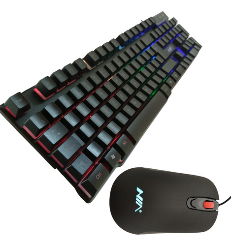 Combo Gamer Iluminacion Teclado Con Ñ + Mouse Alambrico Usb