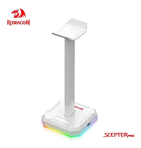 Suporte Para Headset Redragon Scepter Pro Rgb Lunar White Branco