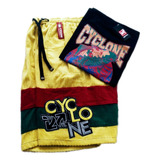 Bermuda Da Cyclone Veludo Do Reggae Amarela Chave E Camiseta