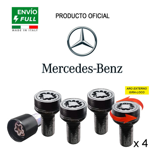 Birlos Seguridad 14 X 1.5 Mm Cortos Mercedes Benz Starlock