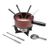 Conjunto Fondue Kit Aparelho Panela Antiaderente Cerâmica