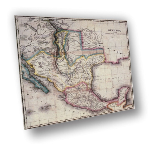 Cuadro Canvas Bastidor Decoración Mapa México 1822 82x80