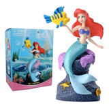 Figura La Sirenita Disney Ariel Y Flounder 20cm En Caja