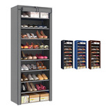 Mueble Zapatera Armario Organizador Repisa Armable Multiusos Color Gris