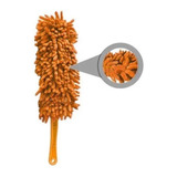Cepillo Plumero De Mano Microfibra Naranja Mango Removible