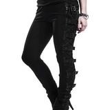 Mulheres Calças Punk Gótico Cintura Alta Leggings Oco O 0233