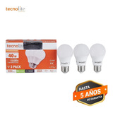 Paquete De 3 Focos Led, 5 W, Luz Suave Cálida, Base E27 Color De La Luz Blanco