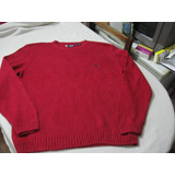 Sweater; Cuello Redondo Chaps De Ralph Lauren Talla Xl Rojo