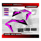 Kit Calcos - Grafica Honda Xr 150 - Fucsia Moto Negra